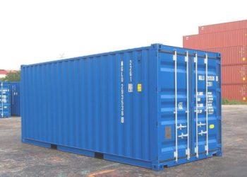 голубой морской контейнер